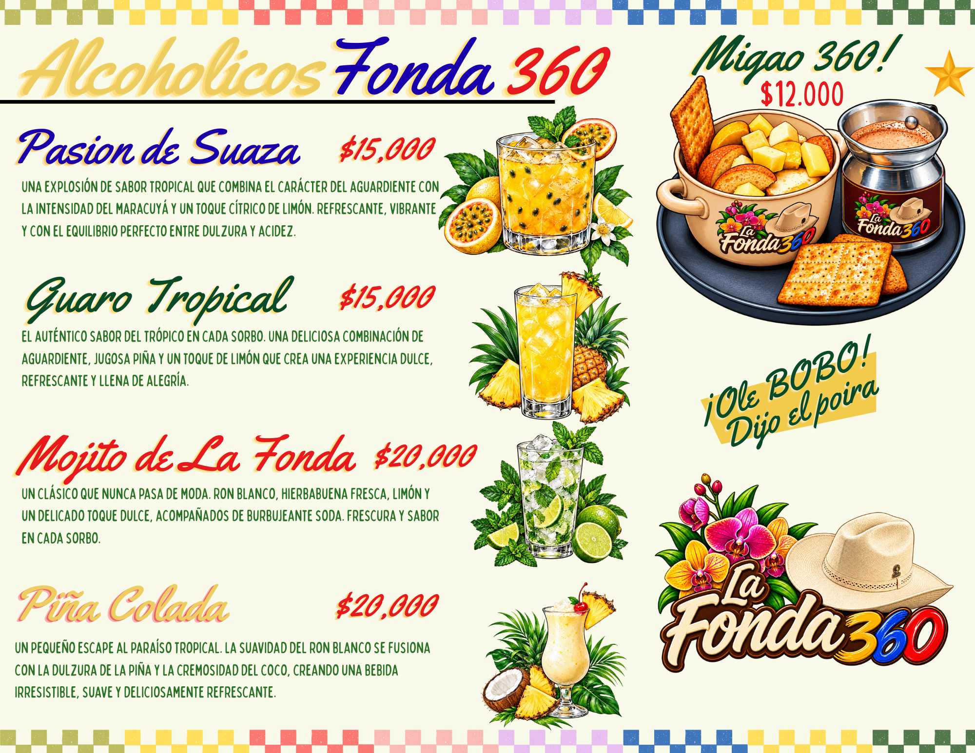 Carta oficial: Cocteles y Migao